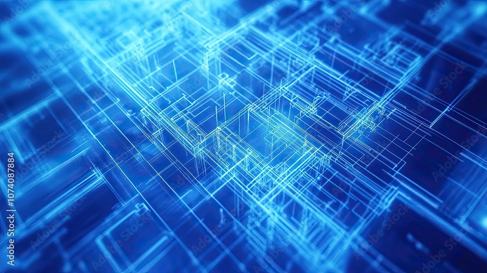 Abstract Blue Wireframe Structure Abstract Blue Wireframe Structure
