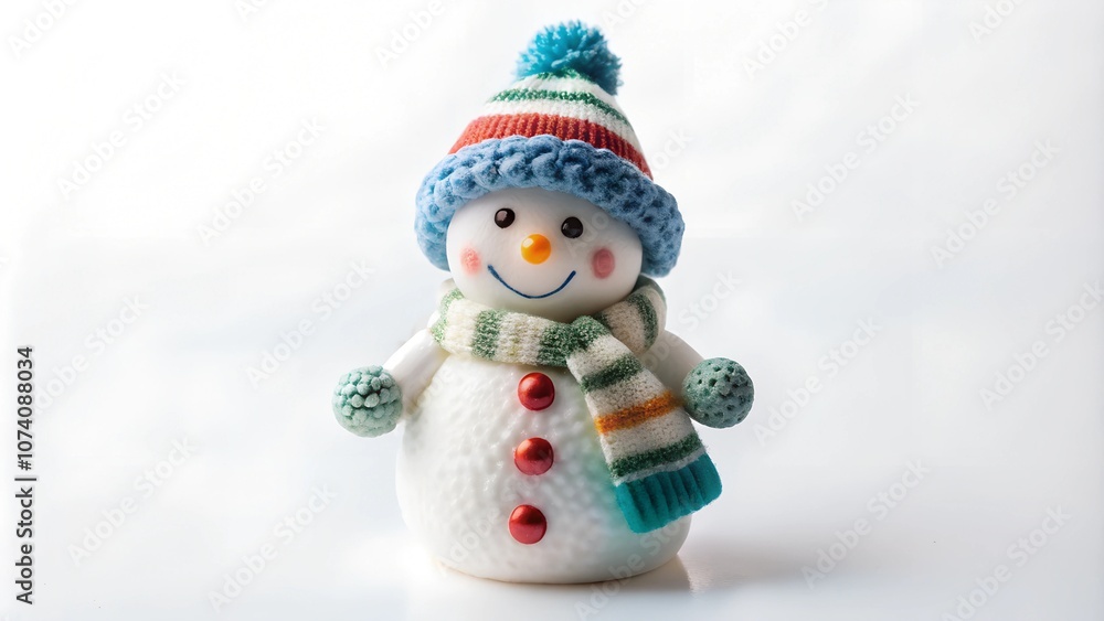 a figurine of a snowperson on a white background. a figurine of a snowperson on a white background.