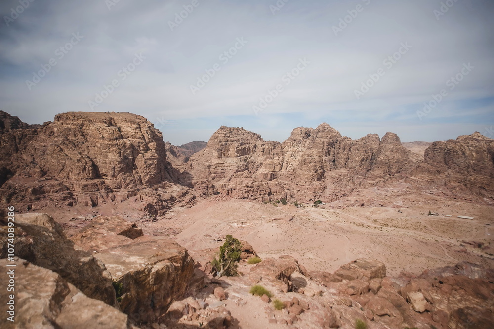 mountain landscape of Petra in the morning mountain landscape of Petra in the morning