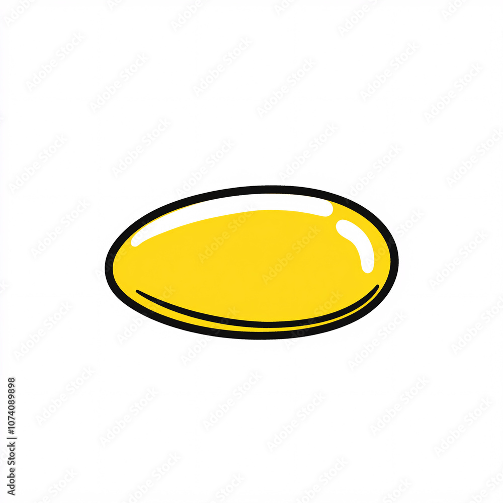 A cartoonish yellow substance, resembling an egg yolk, sitting on a plain white background.