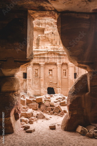  landscape of Petra in the morning