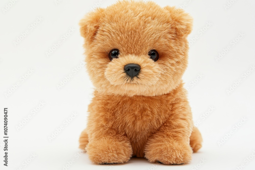 Adorable stuffed dog gazing at the camera on a white background Adorable stuffed dog gazing at the camera on a white background