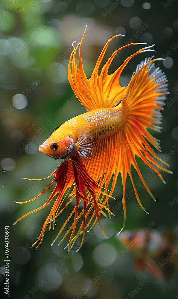 The cute fish in water, showcasing its vibrant color and elegant fins, perfect for an aquarium-themed illustration. The cute fish in water, showcasing its vibrant color and elegant fins, perfect for an aquarium-themed illustration.