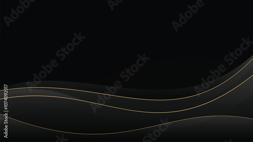 black wave line abstract background modern luxury wallpaper illustration