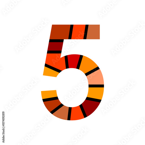 Number five icon on white background. Vector illustration.