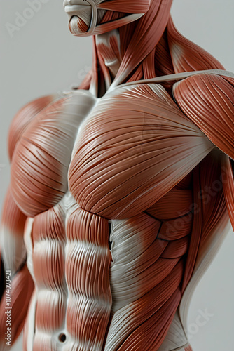 Detailed Anatomical Model Displaying Human Musculature for Educational and Medical Use photo