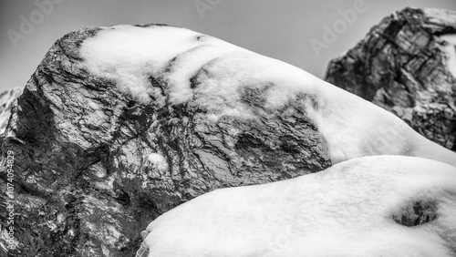 Photography A Peaceful Seaside Landscape Covered in Snow After a Winter Storm