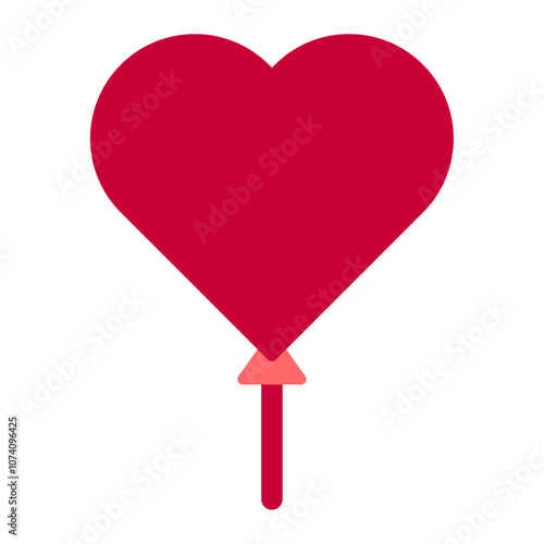 red heart shape balloon icon