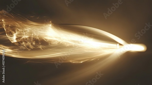 Abstract Golden Light Streaks in a Dark Background photo