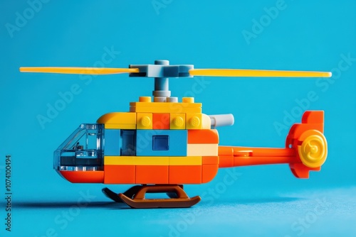 Helicopter toy Brick building blocks Play toys for kids Learning toys for preschoolers photo