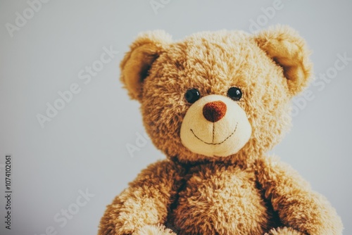 lone teddy bear on white background