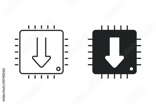 Chipset update, firmware icon. Illustration vector