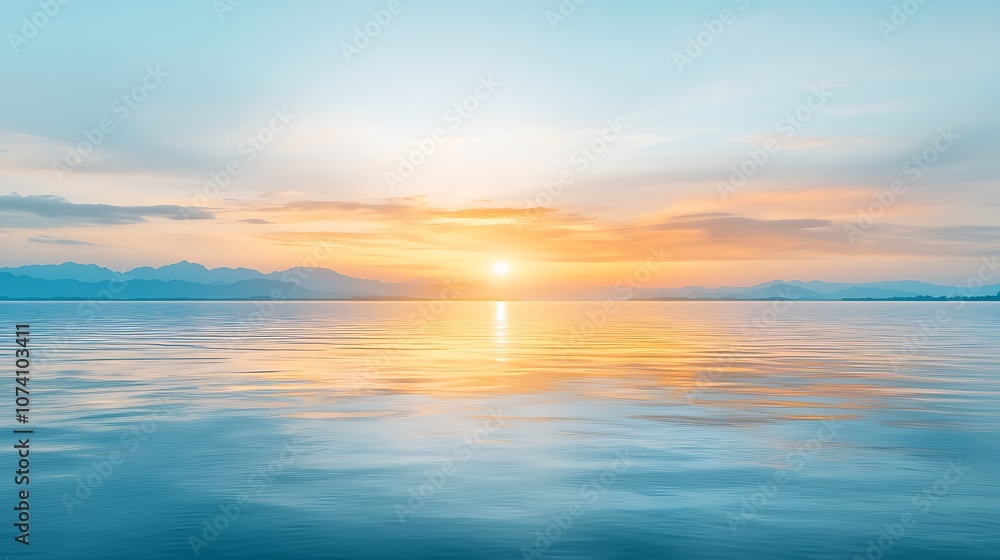 Breathtaking sunset over tranquil waters inspires serenity and reflection in nature's beauty Breathtaking sunset over tranquil waters inspires serenity and reflection in nature's beauty