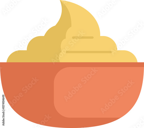 Simple illustration featuring a bowl overflowing with creamy hummus, ready to be enjoyed as a dip or spread