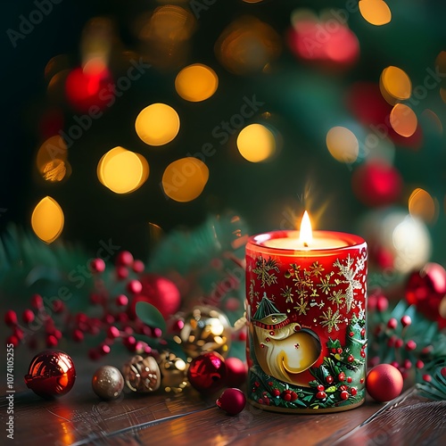 a lit candle sitting on top of a wooden table