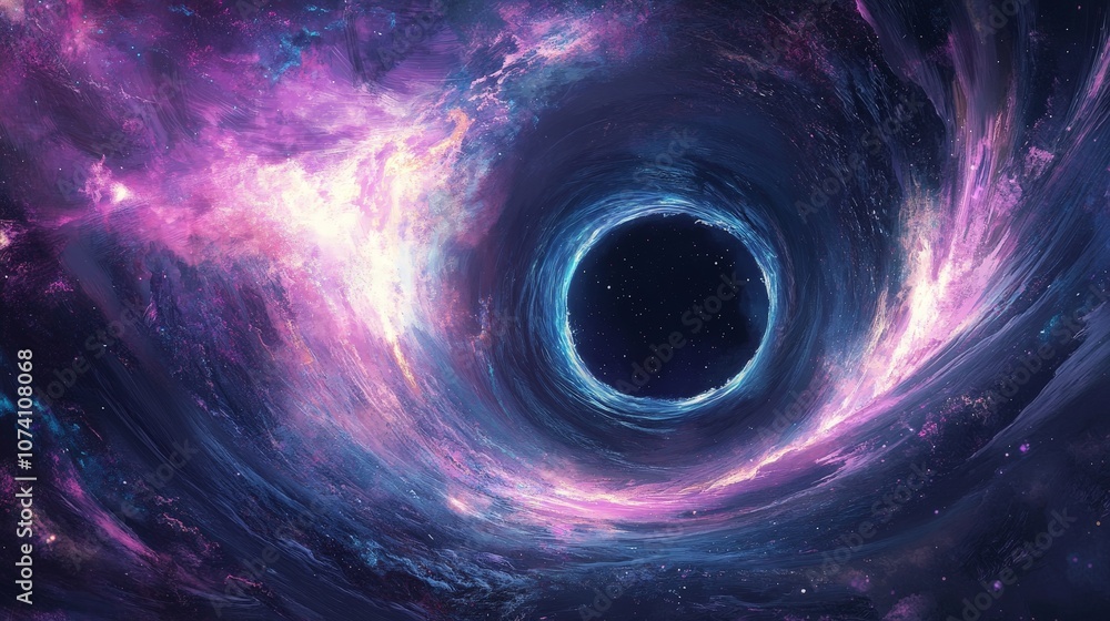 An artist interpretation of a black hole in pop culture, blending familiar sci-fi motifs with imaginative visual elements An artist interpretation of a black hole in pop culture, blending familiar sci-fi motifs with imaginative visual elements