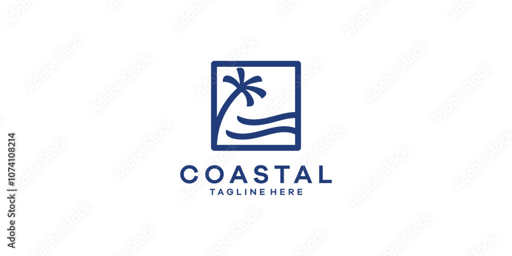 logo design coastal,vacation,beach,waves,palm,logo design vector,icon,symbol,idea,creative. logo design coastal,vacation,beach,waves,palm,logo design vector,icon,symbol,idea,creative.