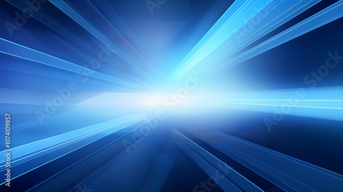 Abstract blue neon speed light effect   Blue technology background with motion neon light effect.