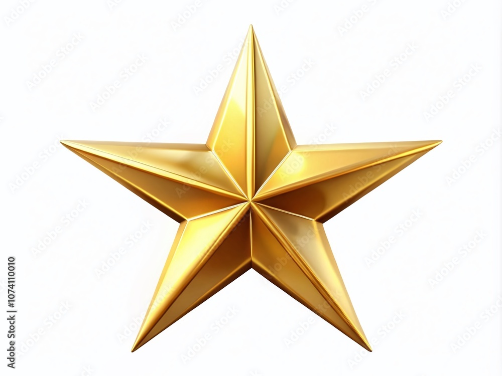 Obraz premium Isolated Golden Star on White Background for Food Photography, Perfect for Culinary Themes, Celebrations, or Festive Events