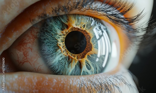 3D model of the eye showing detailed anatomy like the cornea, iris, and retina photo