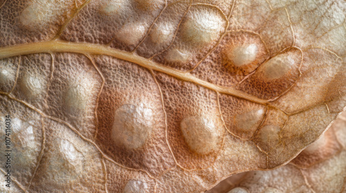 Dried Leaf Macro Photography: Texture, Lenticels, Brown, Beige, Close-up photo