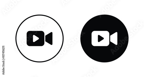 video camera icon vector. movie symbol vector