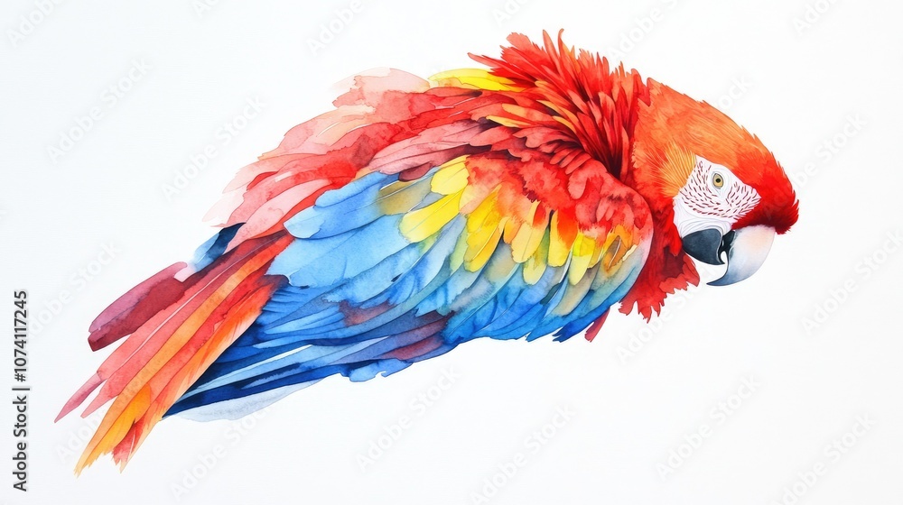 Fototapeta premium Vibrant Scarlet Macaw in Bright Colors