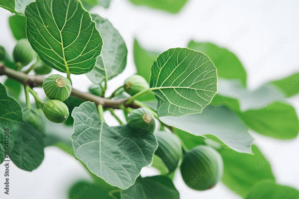 Figs at tree with white sky background. Figs at tree with white sky background.