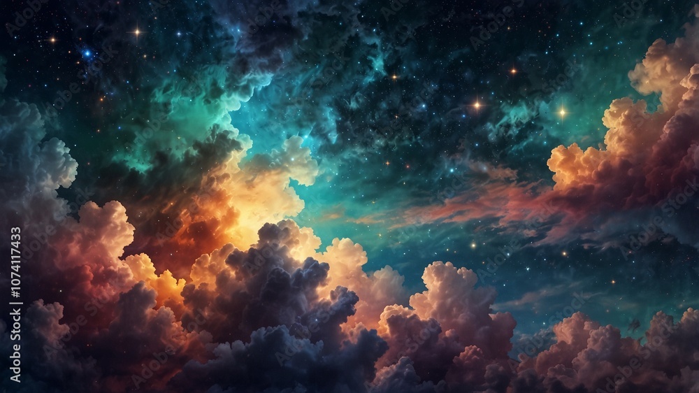 Fototapeta premium Fantasy Background Dreamy Sky with Color - generative ai