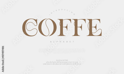 Coffe typography beauty fashion elegant minimalist serif italic fonts decorative wedding vintage retro logos. Minimal luxury font alphabet logo. Vector illustration