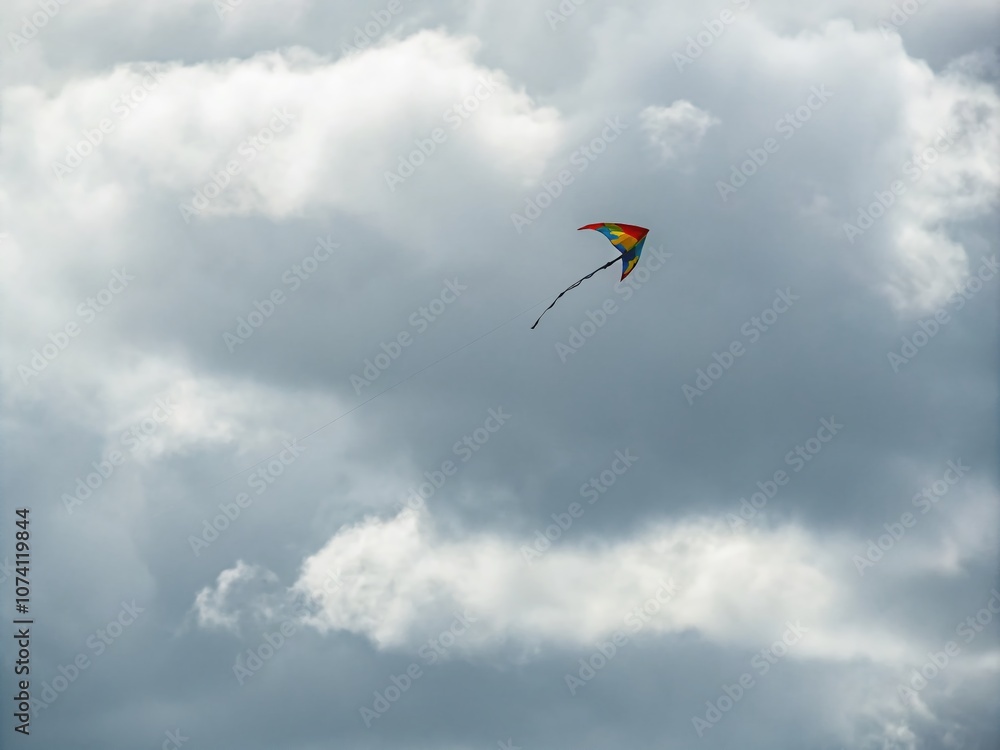 Minimalist Aesthetic of a Single Kite Gracefully Flying Against a Dramatic Cloudy Sky, Capturing the Essence of Freedom and Serenity in Nature's Embrace Minimalist Aesthetic of a Single Kite Gracefully Flying Against a Dramatic Cloudy Sky, Capturing the Essence of Freedom and Serenity in Nature's Embrace
