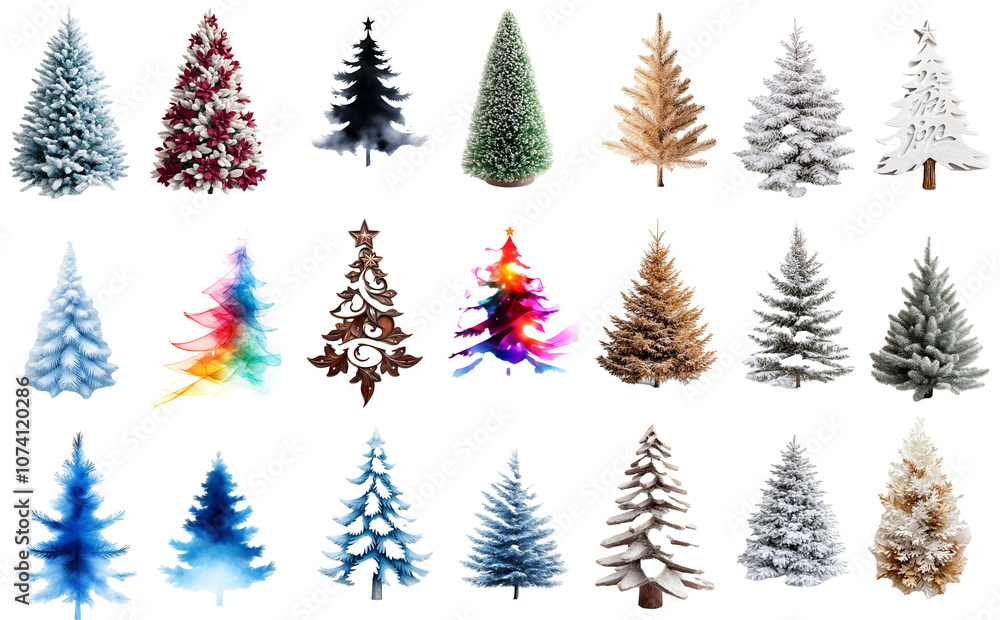 Fototapeta premium Christmas tree collection