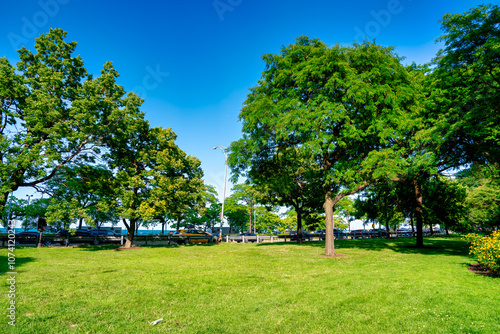 Chicago, Illinois. Lakefront Park on a summer day