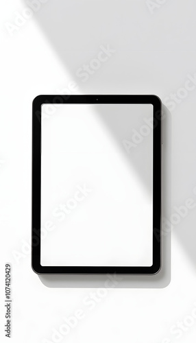Tablet with empty screen. Tablet mockup with soft shadows. Mockup scene. Flat lay style. Template for branding identity. Photo mockup with clipping path isolated with white highlights, png