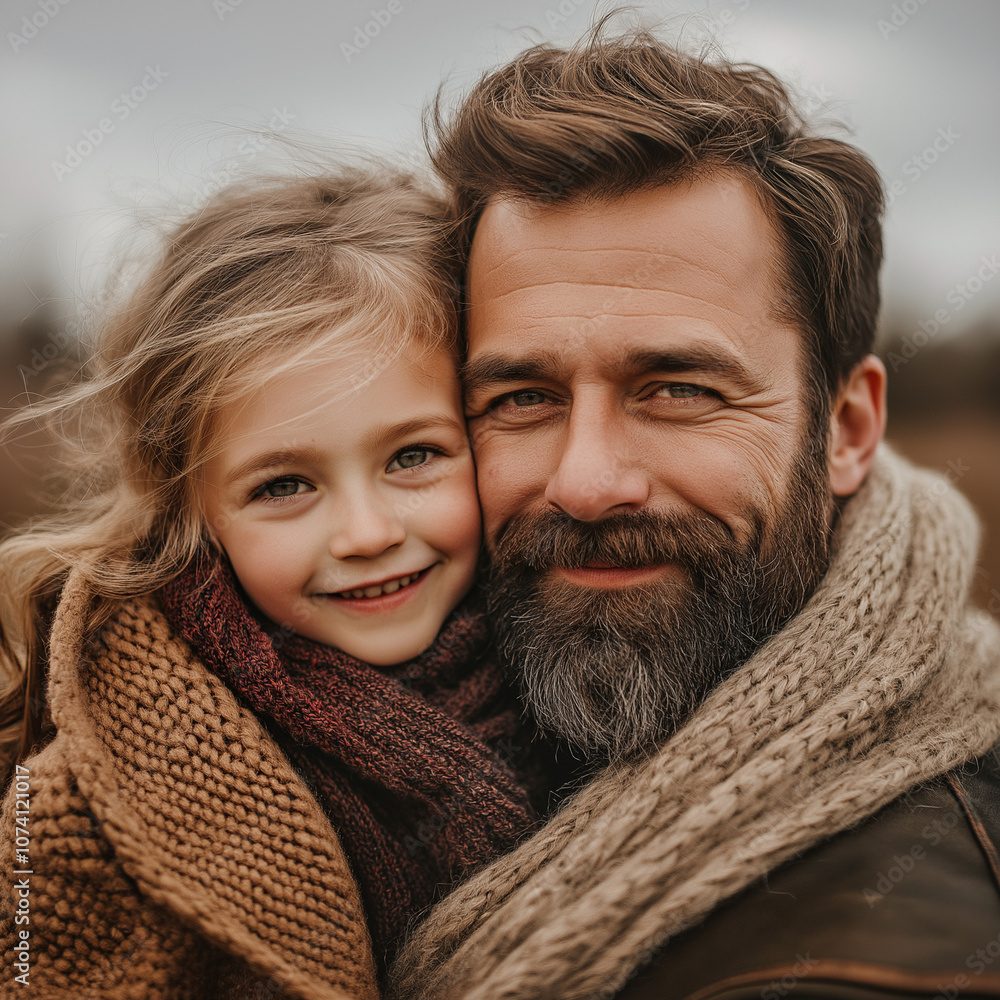 happy bearded man piggybacking daughter near cheerful wife and home happy bearded man piggybacking daughter near cheerful wife and home