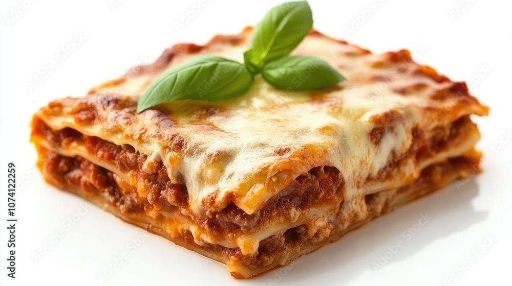 Delicious Homemade Lasagna with Cheese and Basil Delicious Homemade Lasagna with Cheese and Basil