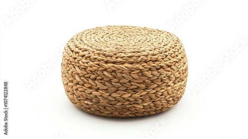 Natural Woven Round Ottoman for Home Decor