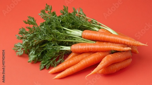 Fresh Carrots on Bright Background