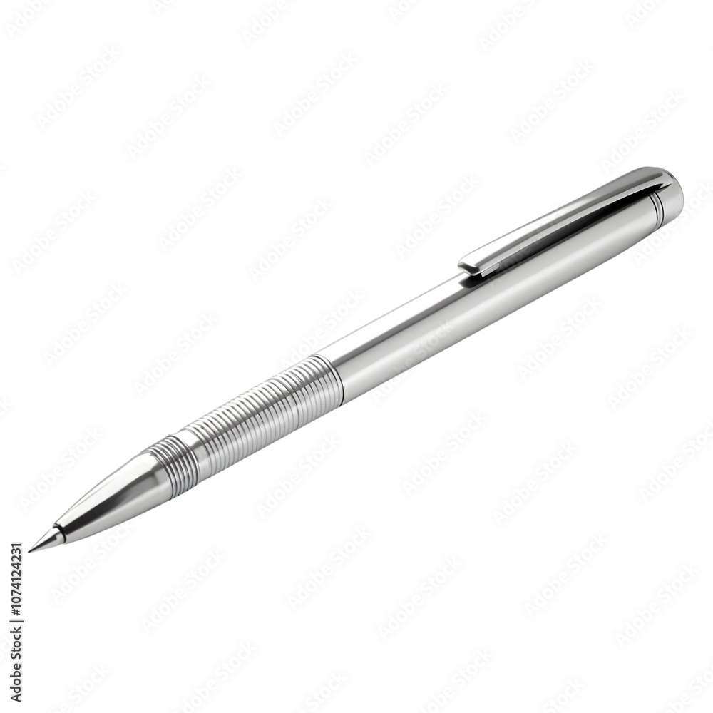Ballpoint pen isolated on a transparent background, showcasing its classic design and functional detail. Ballpoint pen isolated on a transparent background, showcasing its classic design and functional detail.