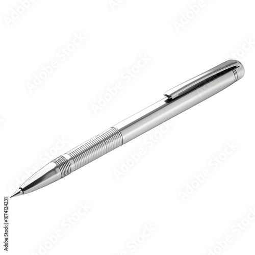 Ballpoint pen isolated on a transparent background, showcasing its classic design and functional detail. photo