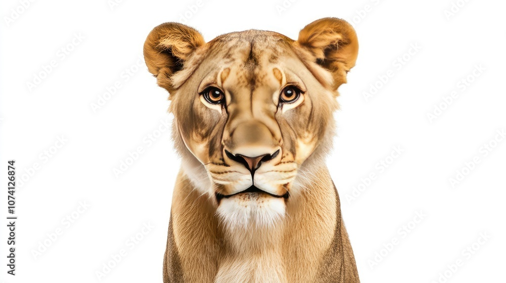 Majestic Lioness Portrait with Detailed Features Majestic Lioness Portrait with Detailed Features