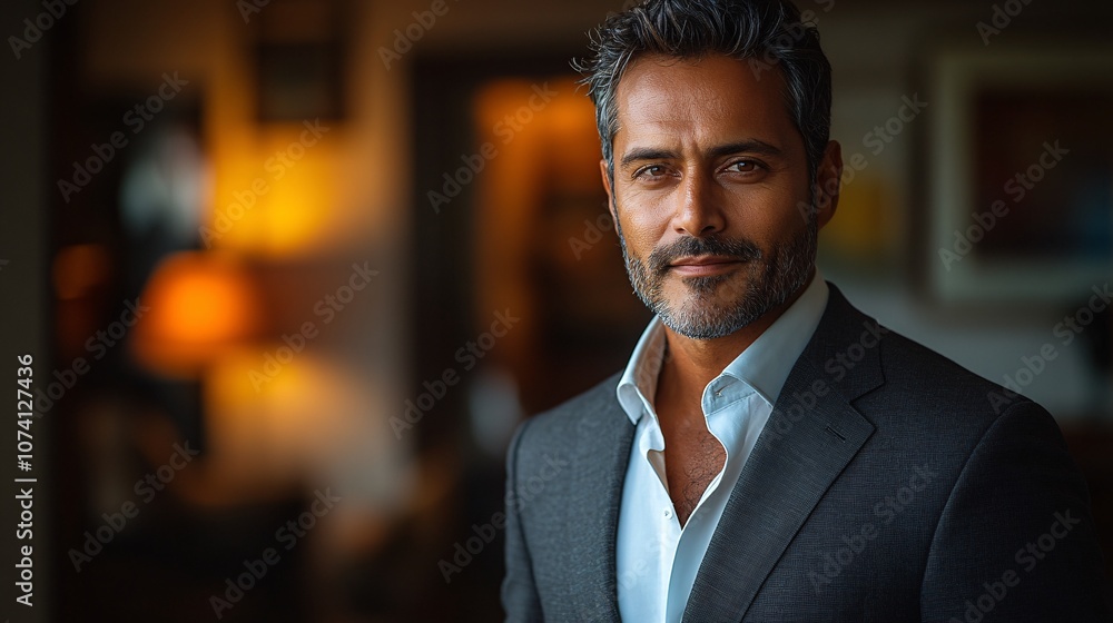 Fototapeta premium Confident indian man exudes charm and style