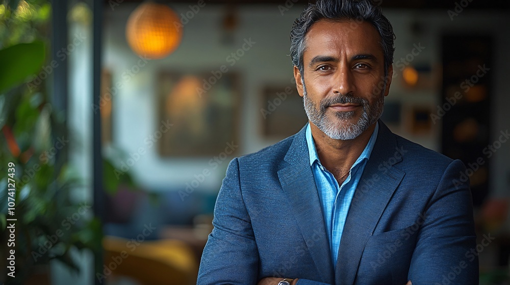 Fototapeta premium Confident indian man exudes charm and style