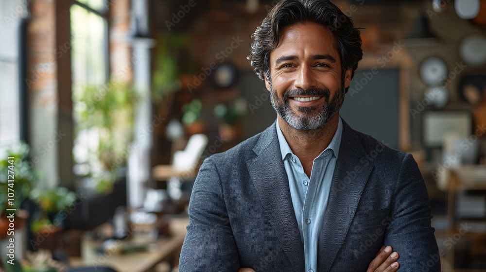 Handsome indian man smiles in tailored suit Handsome indian man smiles in tailored suit