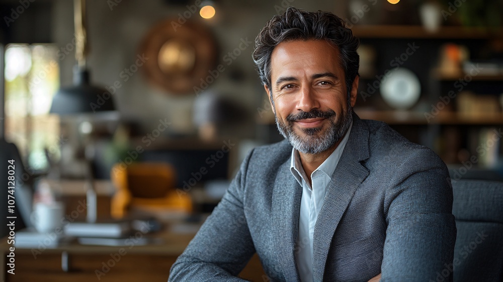 Fototapeta premium Sophisticated indian man exudes confidence and style