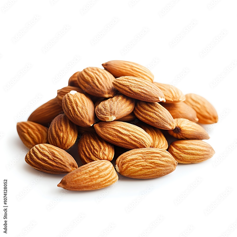 Almond isolated on a with a white background, close up Almond isolated on a with a white background, close up