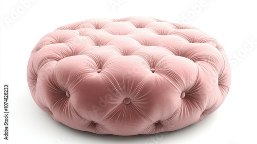 Soft Pink Round Velvet Cushion for Modern Interiors photo