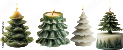 christmas tree with candle and decorations