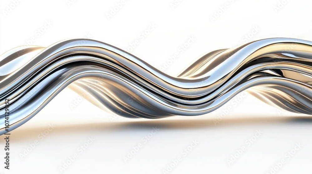 A smooth, wavy structure in metallic tones, depicting elegance and modern design, showcasing fluid shapes and reflections in a minimalist style. A smooth, wavy structure in metallic tones, depicting elegance and modern design, showcasing fluid shapes and reflections in a minimalist style.