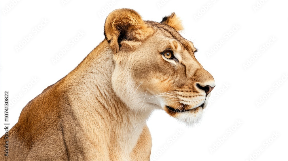 Fototapeta premium Majestic Lioness Portrait with Intense Gaze